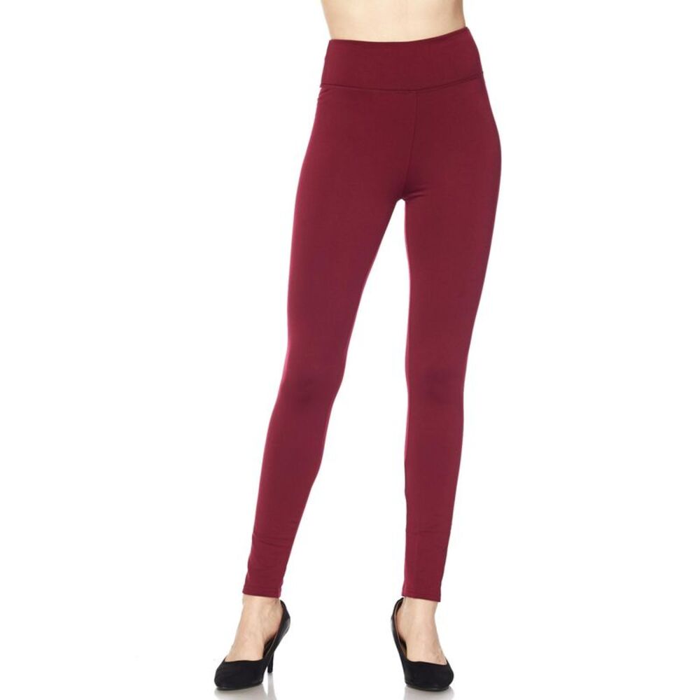 World of Leggings High Waisted Fleece Lined Leggings - 3 Inch Waistband